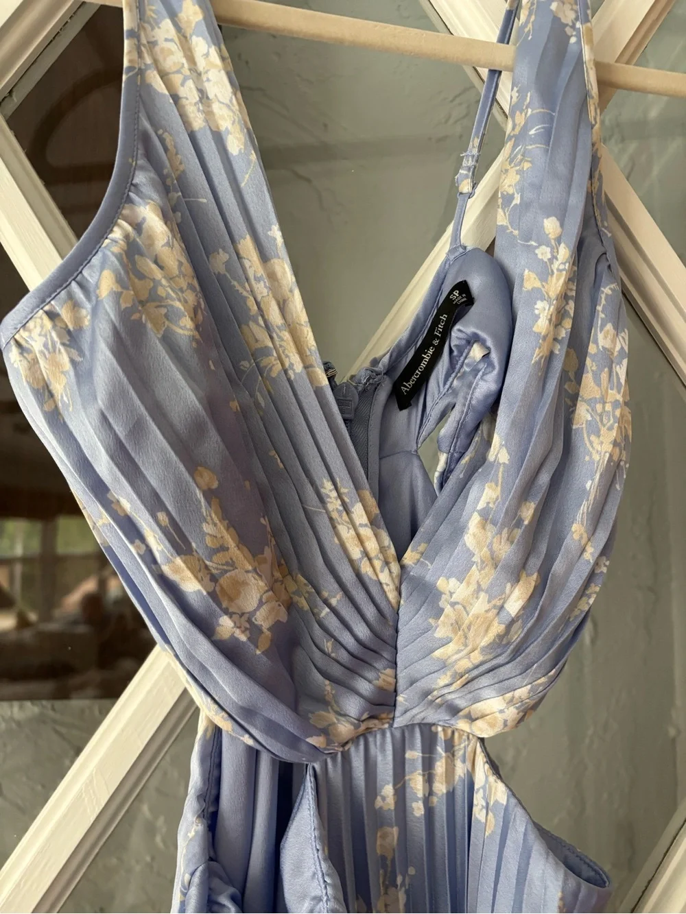 Abercrombie Light Blue Floral Cutout Maxi Dress